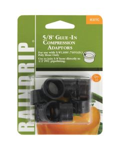 Raindrip 5/8 In. PVC x 5/8 In. Compression Glue-In Hose-To-Drip Adapter (10-Pack)