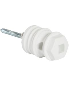 Dare Screw-On White Polyethylene Hex Head Electric Fence Insulator