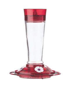 More Birds Ruby 10 Oz. Glass Hummingbird Feeder