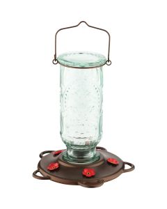 More Birds Vintage 20 Oz. Glass Hummingbird Feeder