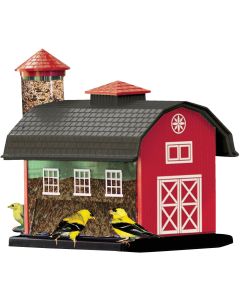 Cherry Valley 12-2/3 In. 7 Lb. Capacity Red Barn Finch Thistle Combo Feeder