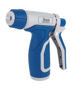 Best Garden Plastic Adjustable Tip Pistol Nozzle, Blue & Gray