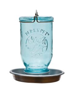 Perky-Pet 32 Oz. Blue Mason Jar Bird Waterer