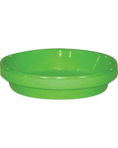 Ceramo Spring Fever 8 In. Bright Green Clay Flower Pot Saucer