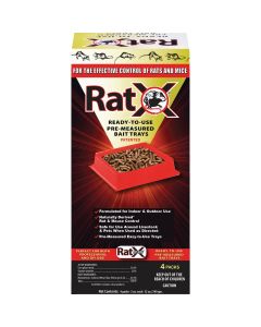 RatX Disposable Rat & Mouse Pre-Measured Bait Tray (4-Pack)