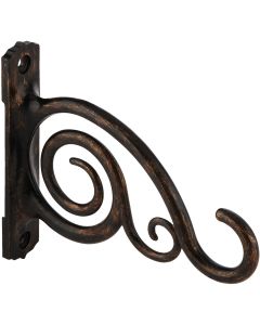 Panacea 6 In. Brushed Bronze Scroll Cast Aluminum Decorative Hanging Plant Bracket