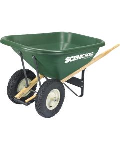 Scenic Road 8 Cu. Ft. Dual-Wheel Heavy Duty High-Density Poly Wheelbarrow