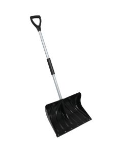 20 In. Poly Snow Shovel with Steel Wear Strip and 38 In. Steel Handle