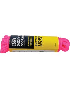 Do it Best 550 5/32 In. x 50 Ft. Pink Nylon Paracord