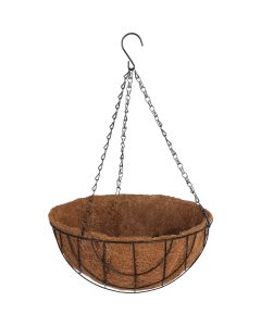 Best Garden 12 In. Steel Rod Black Powder Coat Hanging Plant Basket