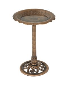 Best Garden Antique Bronze Flower Pedestal Bird Bath