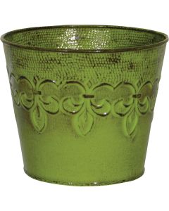 Robert Allen Fleur De Lis 4 In. Metal Tansey Green Planter