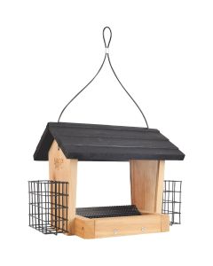 Nature's Way 3 Qt. Natural Cedar Hopper Feeder with Suet Cages