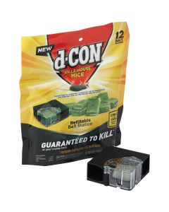 D-Con Refillable Corner Fit Mouse Bait Station (12-Refill)