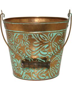 Robert Allen Vintage 8 In. Copper Floral Galvanized Metal Planter