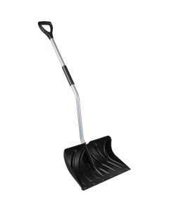 20 In. Poly Ergo Snow Shovel with Steel Wear Strip and 45 In. Steel Handle