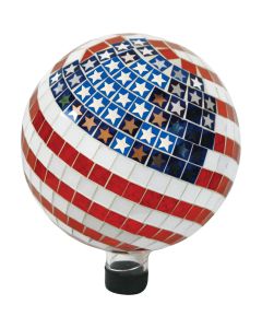 Alpine 10 In. Dia. Glass American Flag Gazing Globe Lawn Ornament