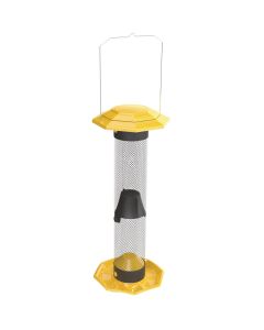 Nature's Way Funnel Flip Top Yellow Mesh Tube Finch Bird Feeder