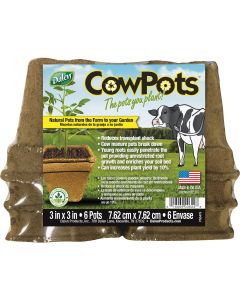 Dalen CowPots 3 In. W. x 3 In. L. Square Cow Manure Grow Pot (6-Pack)