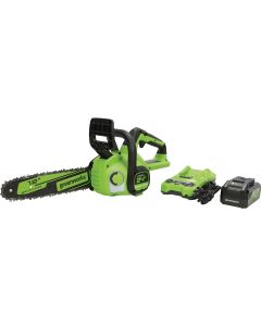 Greenworks 24V 12 In. Cordless Brushless  Chainsaw with 4.0 Ah Battery & Charger