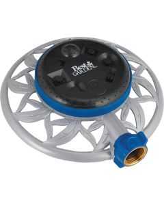 Best Garden Metal Varied Coverage Stationary Turret Sprinkler, Blue/Gray/Black