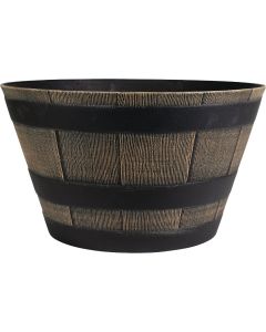 HC Companies 16 In. Resin Whiskey Barrel Planter
