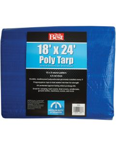 Do it Best Blue Woven 18 Ft. x 24 Ft. Medium Duty Poly Tarp