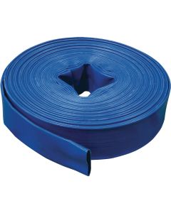 Apache 1-1/2 In. x 100 Ft. Blue Reinforced PVC Lay Flat Discharge Hose, Bulk