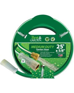 Best Garden 5/8 In. Dia. x 25 Ft. L. Medium-Duty Vinyl Garden Hose W/Guard-N-Grip