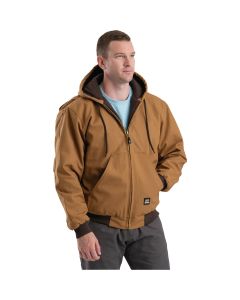 Berne Heritage Men's XL Brown Duck Hooded Active Work Jacket