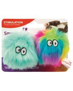 SmartyKat Fuzzy Friends Plush Catnip Ball Cat Toy (2-Pack)