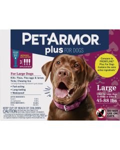 PetArmor Plus For Dogs 45 to 88 Lb. Flea & Tick Topical Treatment (3-Pack)