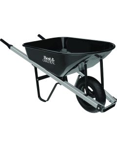 Best Garden 5.5 Cu. Ft. Steel Wheelbarrow With Steel Handles