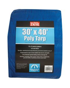 Do it Best Blue Woven 30 Ft. x 40 Ft. Medium Duty Poly Tarp