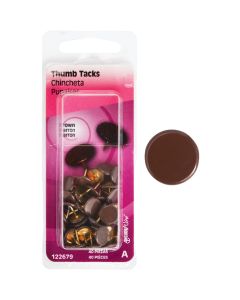 Hillman Anchor Wire Brown 23/64 In. x 15/64 In. Thumb Tack (40 Ct.)