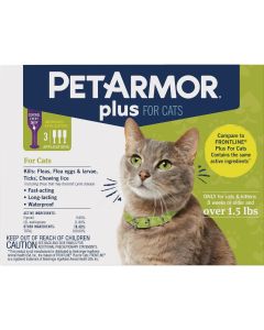 PetArmor Plus For Cats Flea & Tick Topical Treatment (3-Pack)