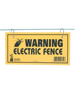 Dare Plastic Sign, Warning Electric Fence