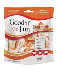 Good 'N' Fun 6 In. Triple Flavor Chew Bone (3-Pack)