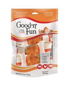 Good 'N' Fun 4 In. Triple Flavor Chew Bone (3-Pack)