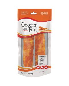 Good 'N' Fun 7 In. Triple Flavor Chew (2-Pack)