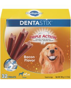 Pedigree Dentastix Large Dog Bacon Flavor Dental Dog Treat (32-Pack)