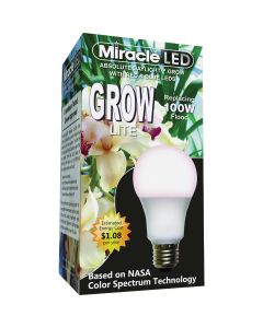 Miracle LED Absolute Daylight 100W Equivalent Red, Blue, & Daylight A19 Medium Base LED Plant Light Bulb