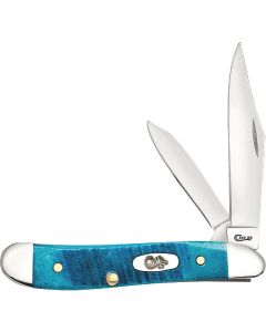 Case 2.1 In. Sawcut Jig Caribbean Blue Bone Peanut Pocket Knife