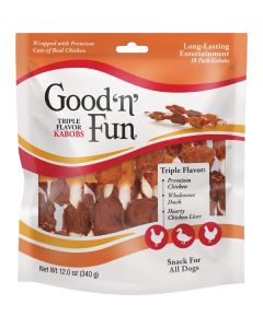 Good 'N' Fun Triple Flavor Kabob Dog Snack (18-Pack)