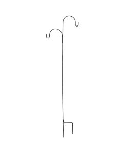 Best Garden 91 In. Black Wrought Iron Double Offset Shepherd Hook