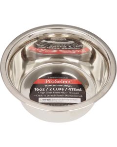 Boss Pet ProSelect 16 Oz. Heavy Stainless Steel Mirror Finish Dog Bowl