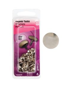 Hillman Anchor Wire Nickel 23/64 In. x 15/64 In. Thumb Tack (40 Ct.)