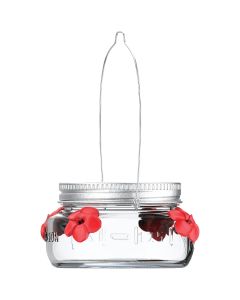 Nature's Way 6 Oz. Glass Mason Jar Hummingbird Feeder