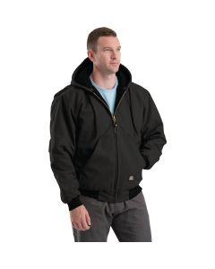 Berne Heritage Men's Large Black Hooded Active Work Jacket