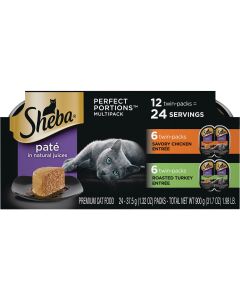 Sheba Perfect Portions Pate Adult Savory Chicken/Roasted Turkey Wet Cat Food (12-Pack)